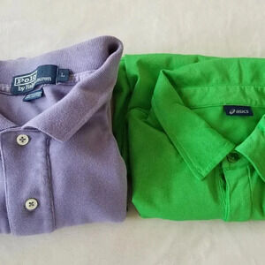 Two Polo Shirts Size Large Asics Ralph Lauren